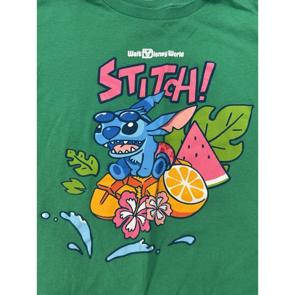 Disney Tops - Disney Stitch XL XG White T-shirt‎ Stitch In Hawaii Short Sleeve Women's 19/23